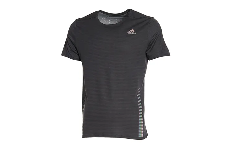 Adidas T-Shirts Men's Black Crew Neck Moderate Straight Fit