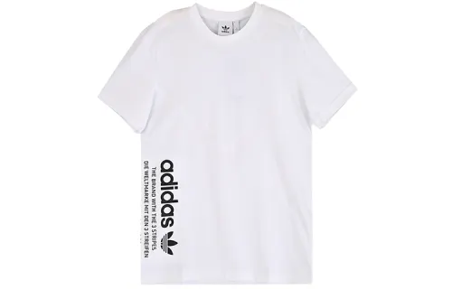 Adidas Originals T Shirts Men's White Crew Neck Moderate Straight Fit