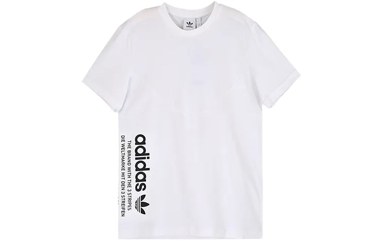 Adidas Originals T Shirts Men's White Crew Neck Moderate Straight Fit