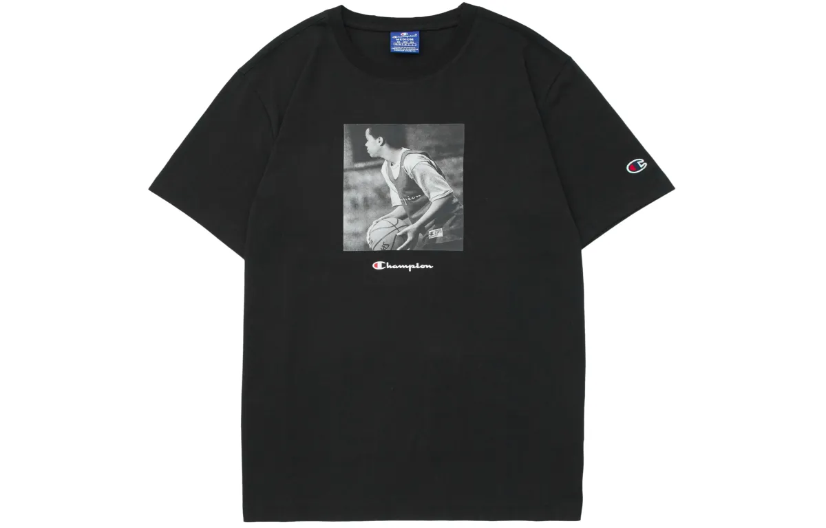 Champion T Shirt Europe Version Unisex Black