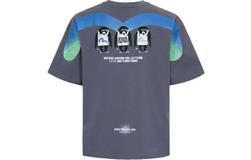 EVISU Straight T-Shirt Men's Dark Gray
