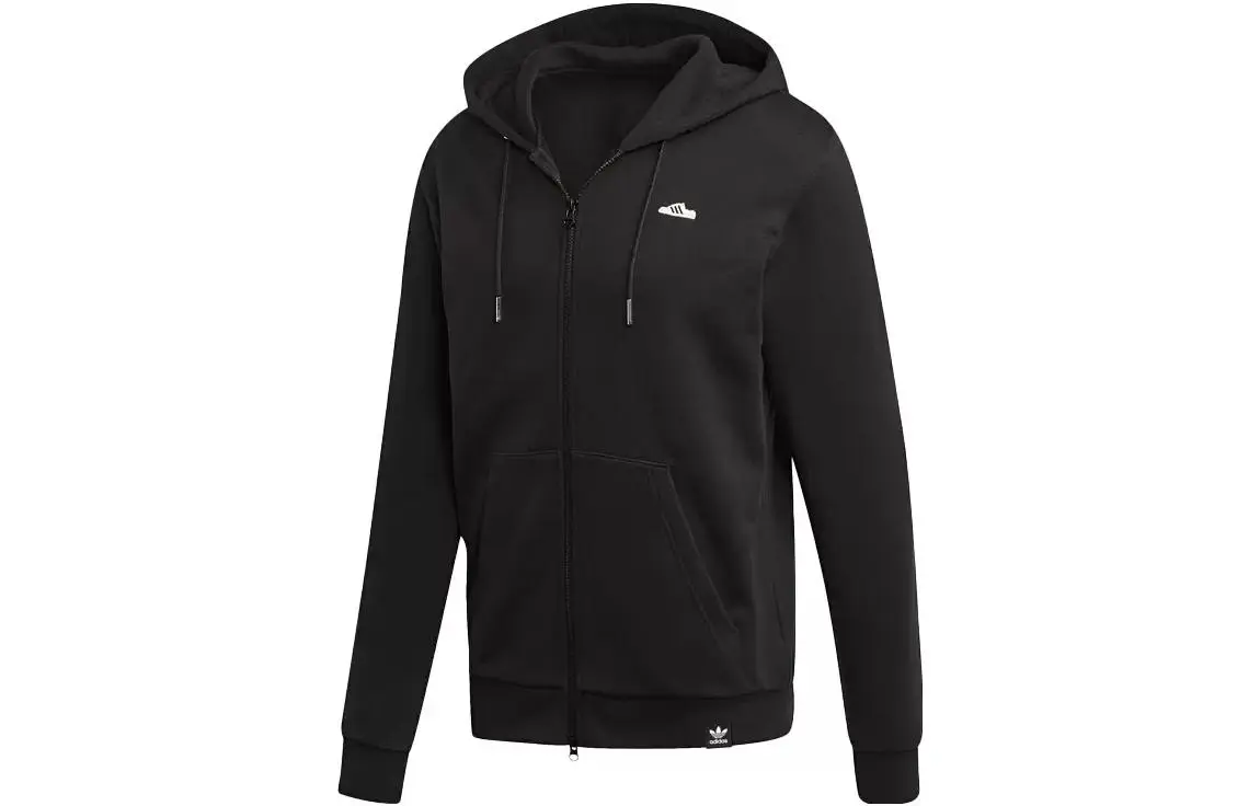 Adidas Originals Sweatshirts Men's Black Hooded Moderate Cardigan