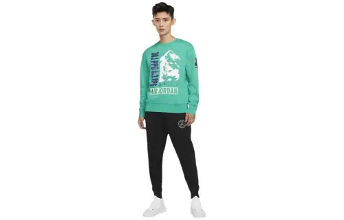 Jordan Air Jordan Mountainside Sweatshirts Men's Green Crew Neck Moderate Regular