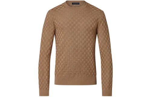 LOUIS VUITTON New Quarterly Products Of LV T Shirts Men's Brown Crew Neck Moderate Straight Fit