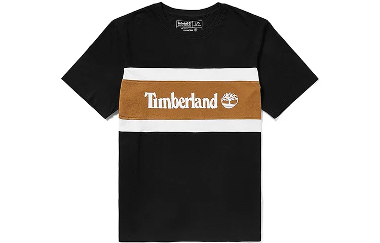 Timberland T Shirts Men's Black Crew Neck Moderate