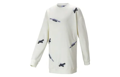 Adidas Originals Pharrell Williams Sweatshirts Women's White Crew Neck Moderate Regular