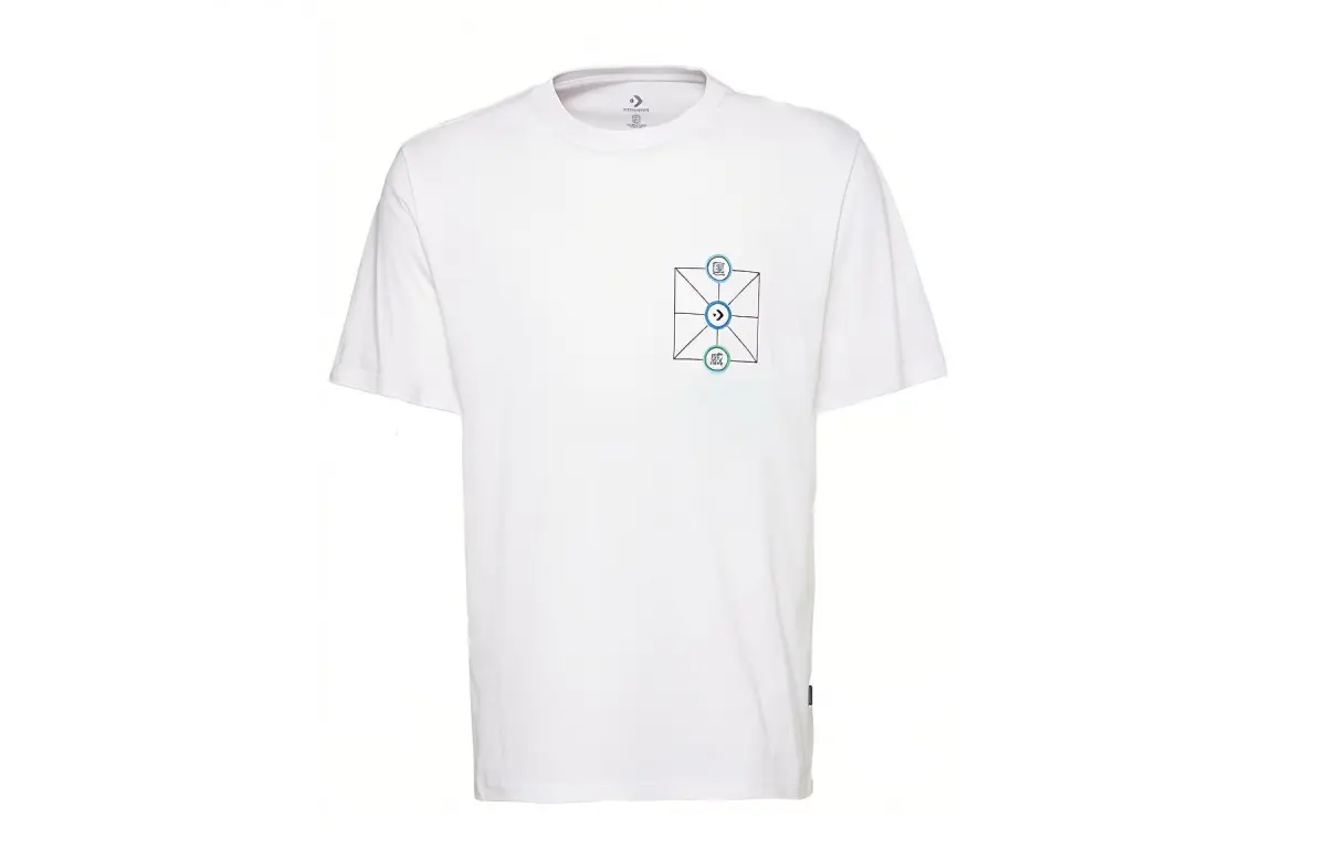 Converse T-Shirts Men's White Crew Neck Moderate Straight Fit