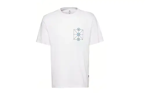 Converse T Shirts Men's White Crew Neck Moderate Straight Fit