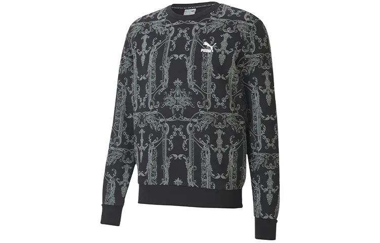 PUMA Sweatshirts Men's Black Crew Neck Moderate Regular