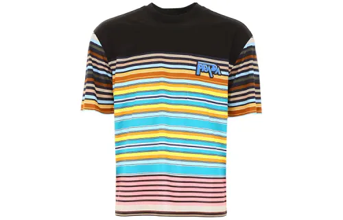 PRADA T Shirts Men's Black Crew Neck Moderate Straight Fit