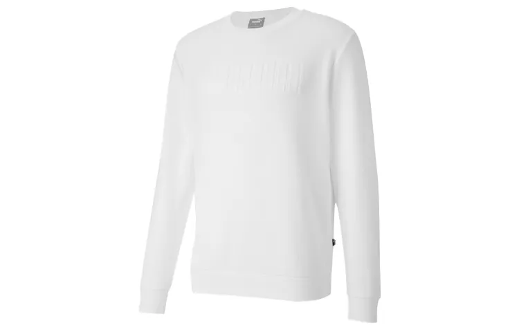 PUMA Sweatshirts Men's White Crew Neck Moderate Regular