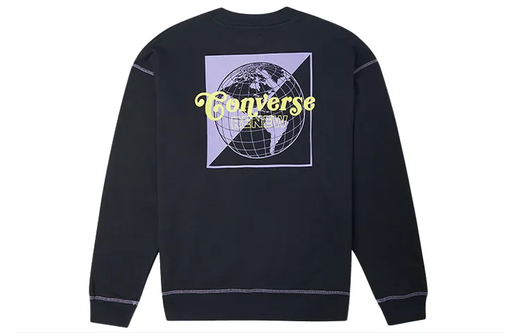 Converse Sweatshirts Men's Black Crew Neck Moderate Regular