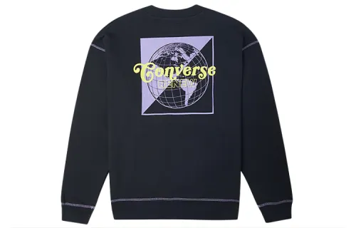 Converse Sweatshirts Men's Black Crew Neck Moderate Regular