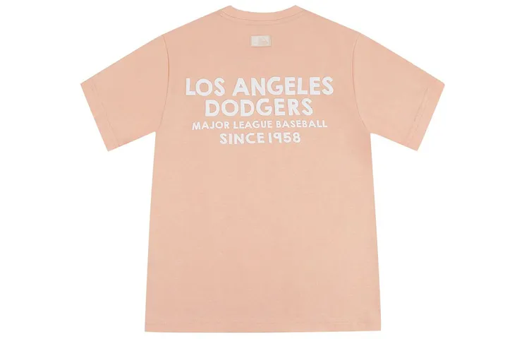 MLB Los Angeles Dodgers T-Shirts Unisex Saffron Crew Neck Moderate Straight Fit