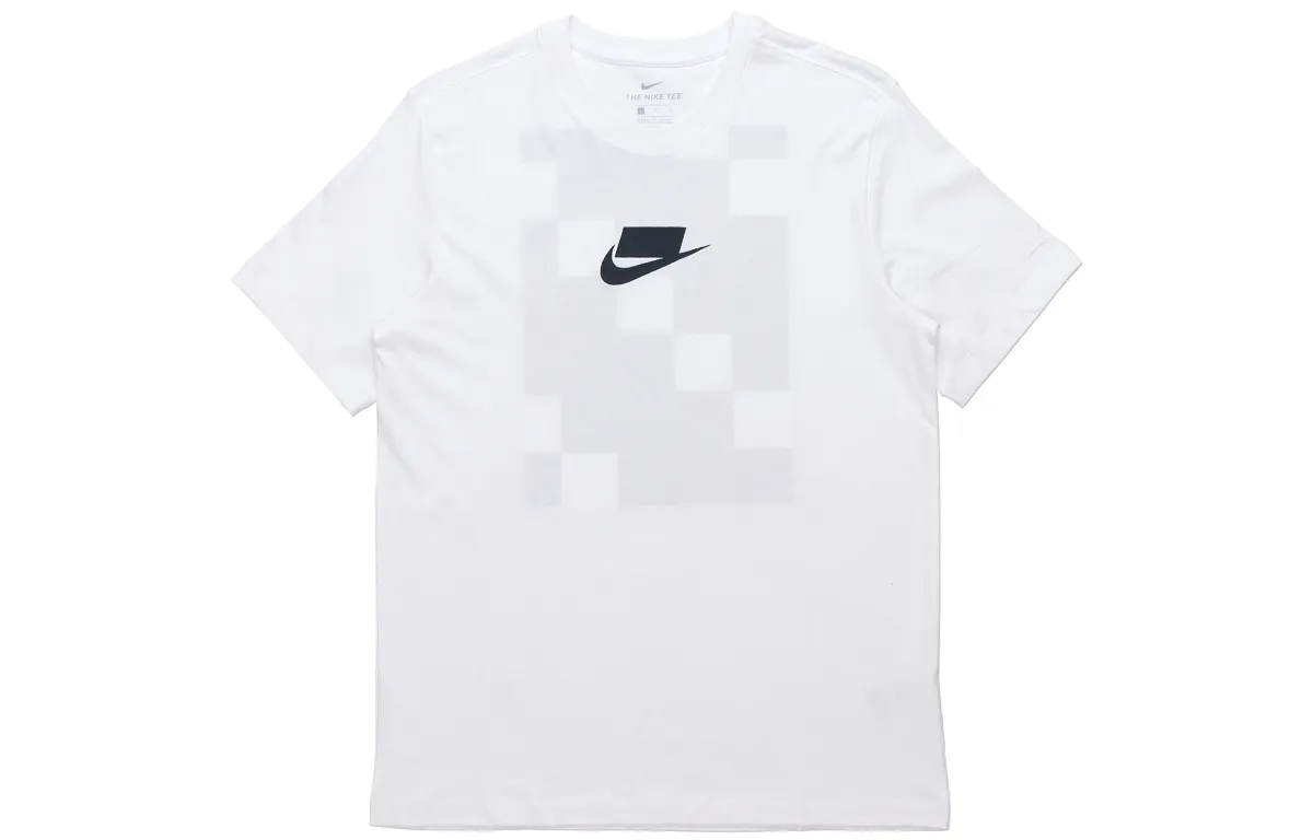 Nike T-Shirts Men's White Crew Neck Moderate Straight Fit