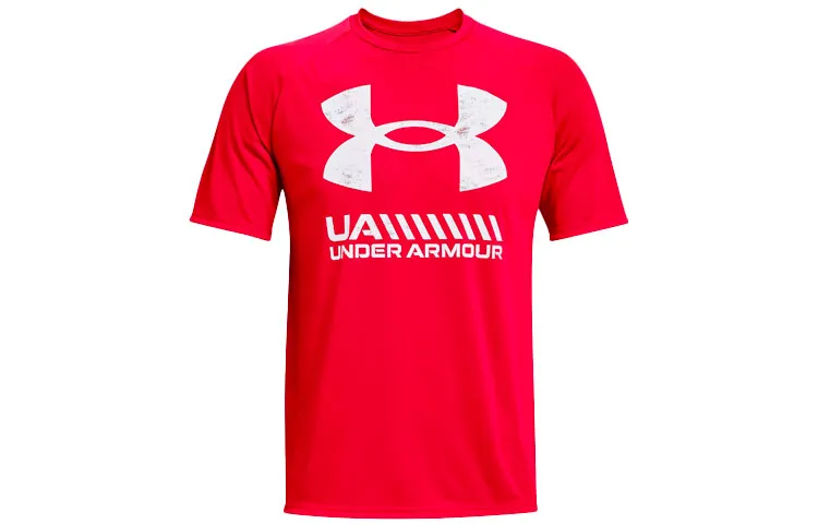 Under Armour T-Shirts Men's Red Crew Neck Moderate Straight Fit