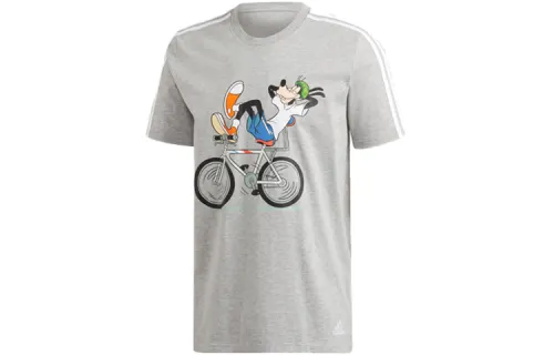 Adidas Originals X Disney T Shirts Men's Medium Heather Gray Crew Neck Moderate Straight Fit