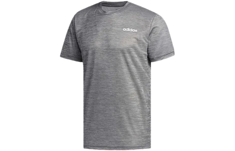 Adidas T-Shirts Men's Light Gray Crew Neck Moderate Straight Fit