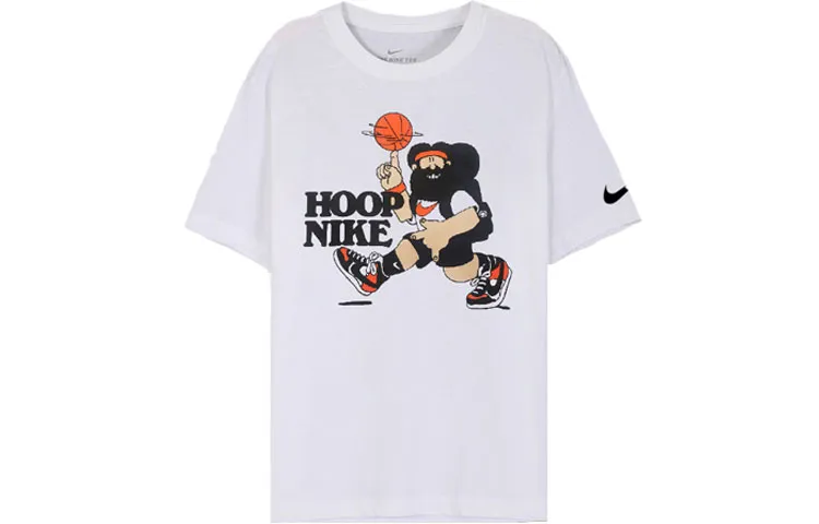 Nike T-Shirts Men's White Crew Neck Moderate Straight Fit