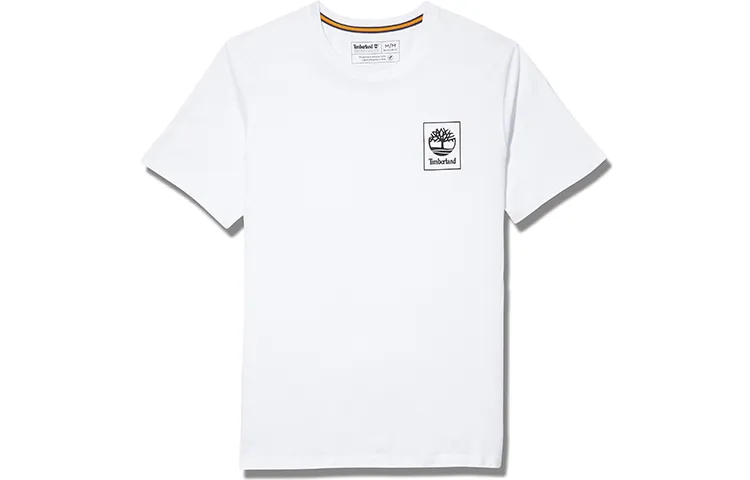 Timberland T-Shirts Men's White Crew Neck Moderate Straight Fit