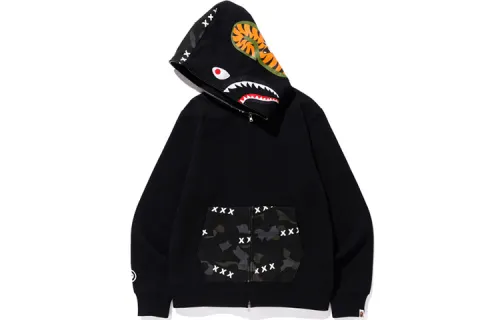 A BATHING APE x GOD Shark Series Sweatshirt Unisex Black