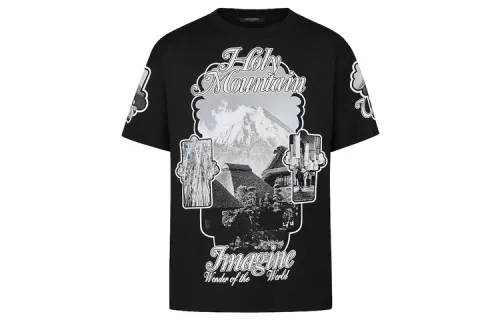 LOUIS VUITTON New Quarterly Products Of LV T Shirts Men's Black Crew Neck Moderate Straight Fit