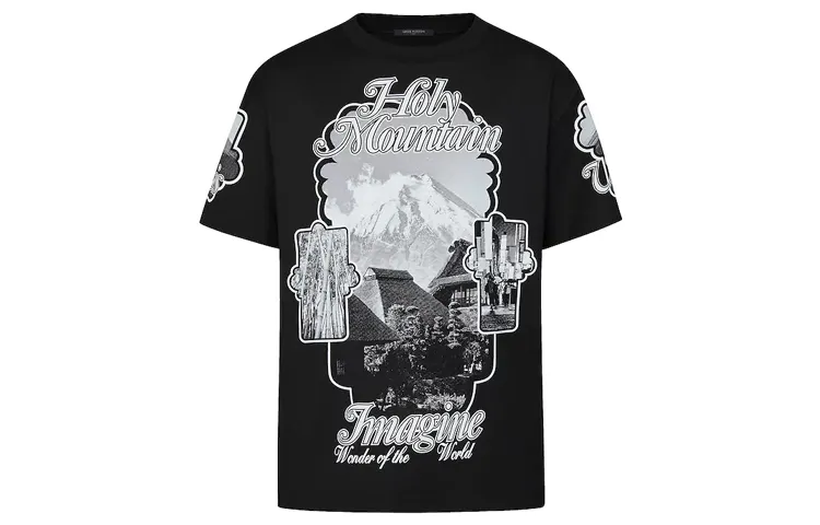 LOUIS VUITTON New Quarterly Products Of LV T Shirts Men's Black Crew Neck Moderate Straight Fit