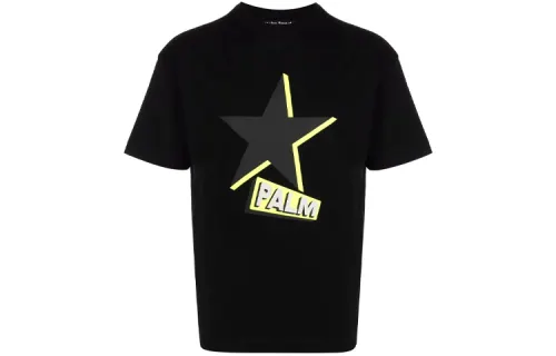 PALM ANGELS Rockstar Logo print T shirt