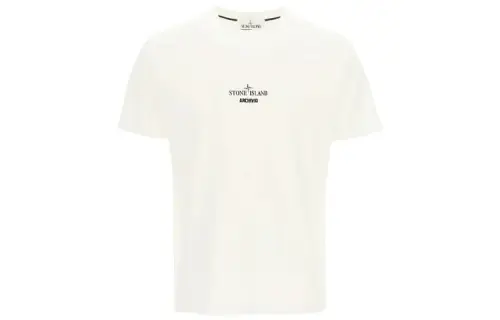 STONE ISLAND T Shirts Men's White Crew Neck Moderate Straight Fit