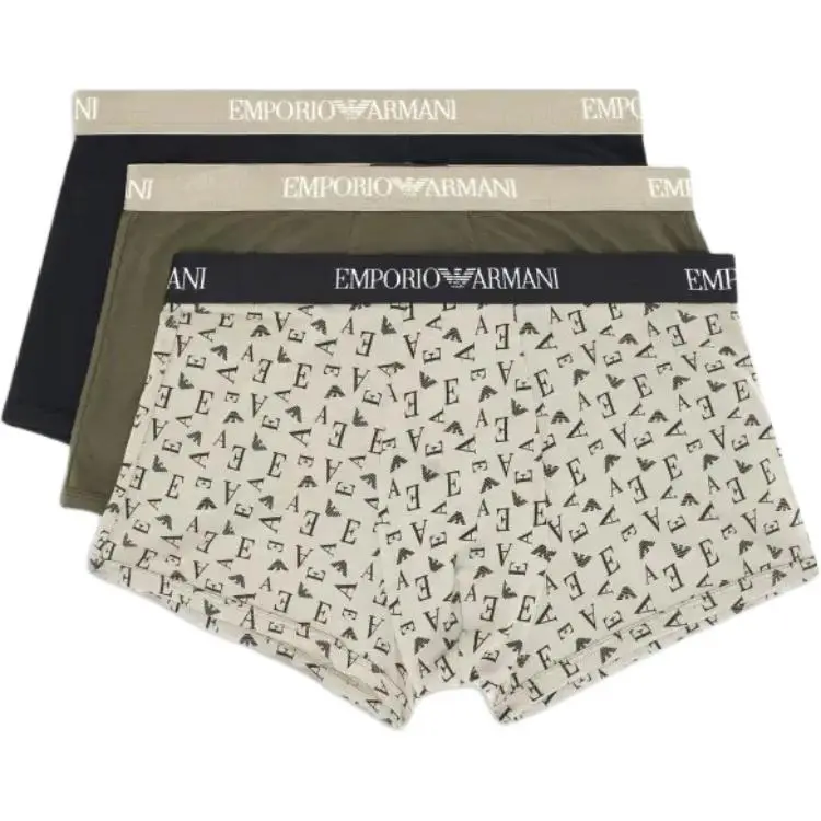 EMPORIO ARMANI Three pack Of Pure Cotton Jersey Boxer Briefs