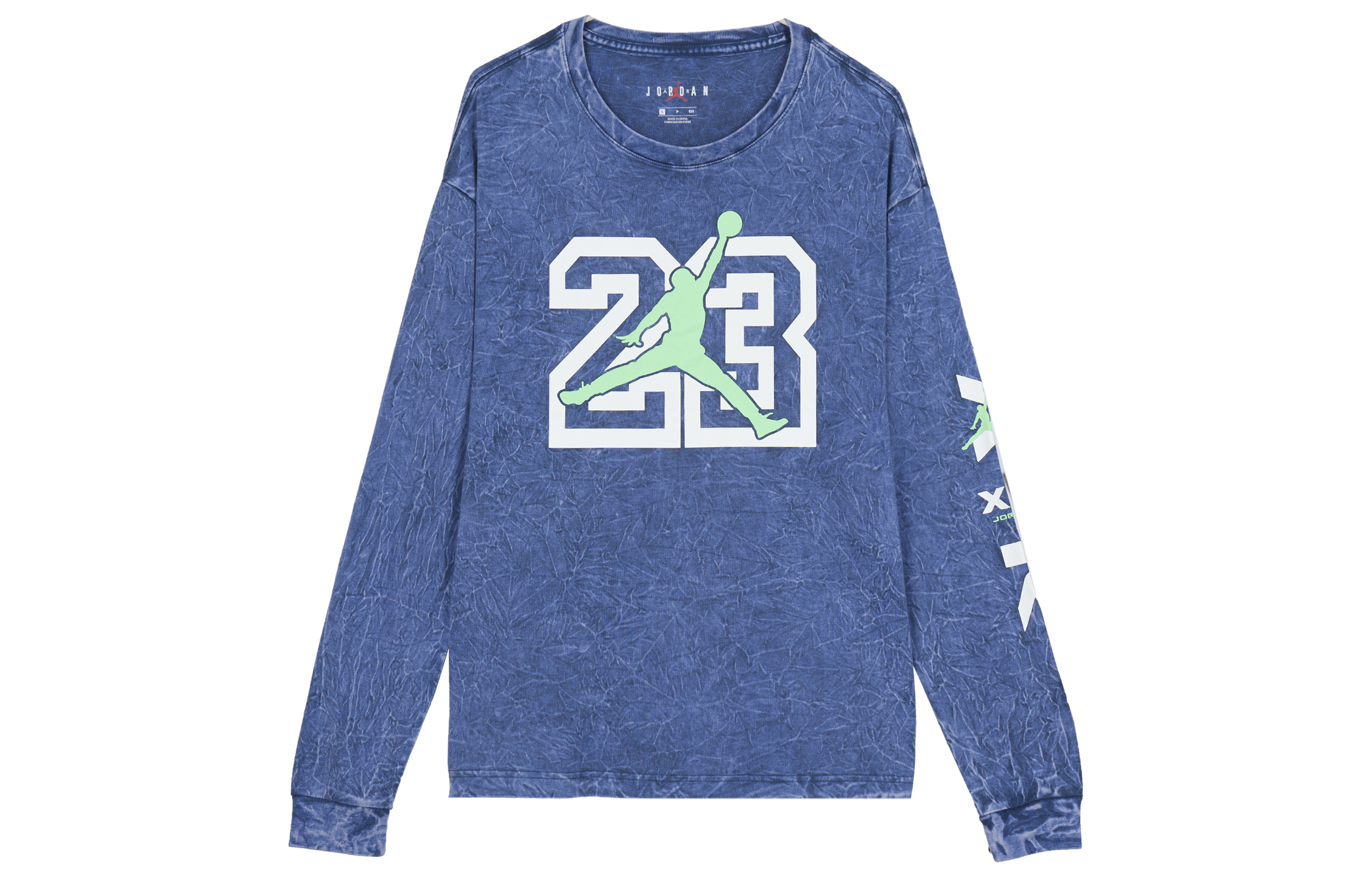 Jordan LEGACY AJ13 T Shirts Men's Blue Crew Neck Moderate Straight Fit