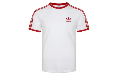 Adidas Originals T Shirts Men's White Crew Neck Moderate Straight Fit