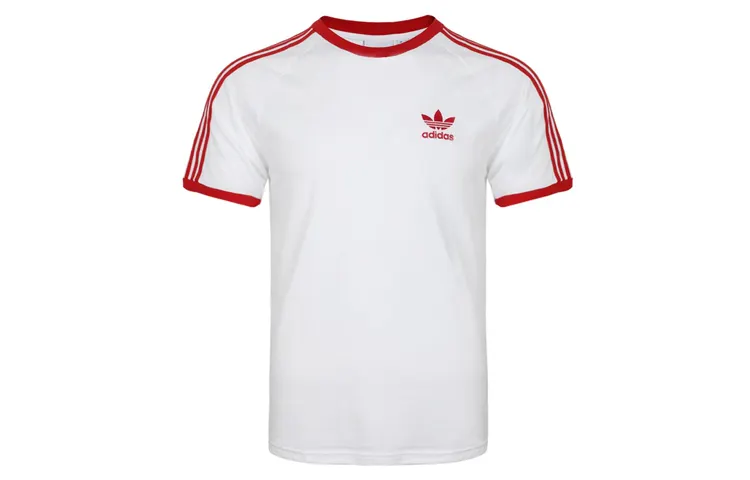 Adidas Originals T Shirts Men's White Crew Neck Moderate Straight Fit
