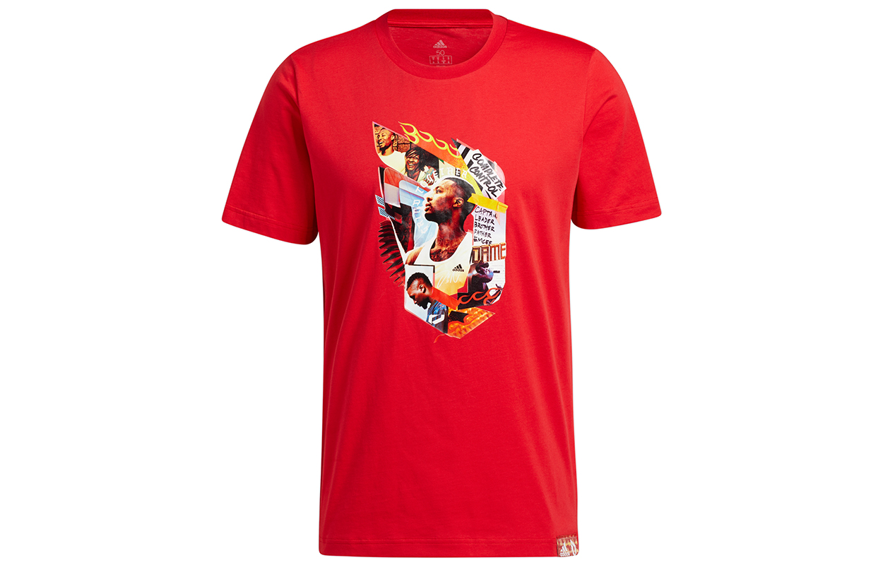 Adidas, basketball sports red T-shirt, American style