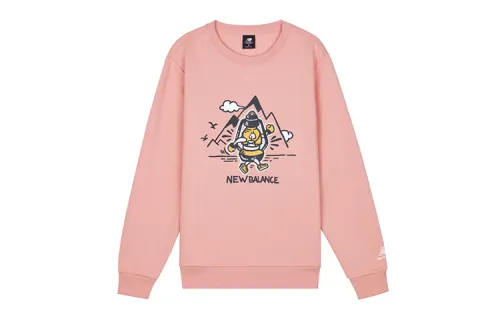 New Balance Sweatshirts Unisex Pink Crew Neck Moderate Regular