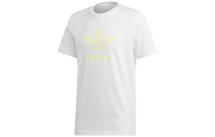Adidas Originals T-Shirts Men's White Crew Neck Moderate Straight Fit