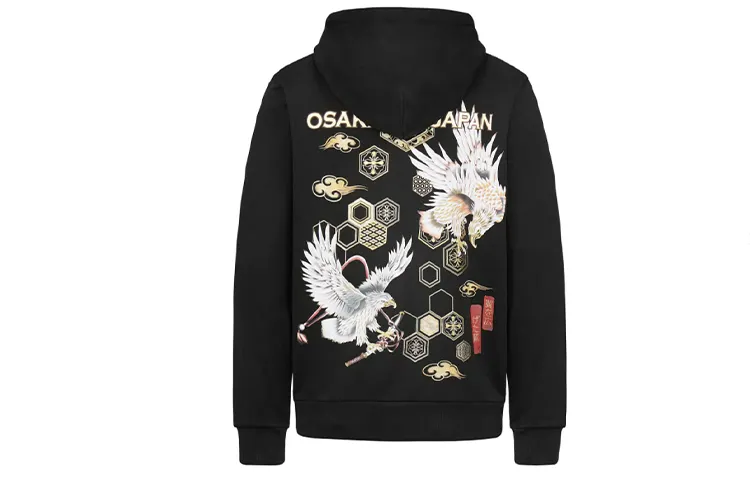 EVISU Sweatshirts Men's Black Hooded Moderate Regular