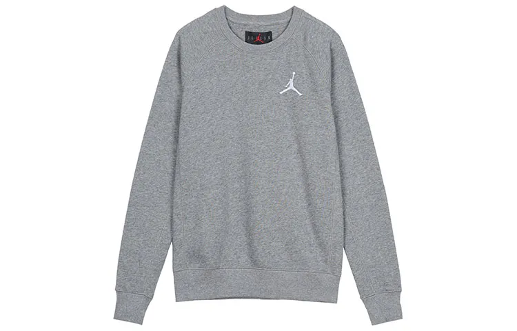 Jordan Fleece Lined Thermal Sports Crew Neck Pullover Sweatshirt Winter Men's Carbon Gray