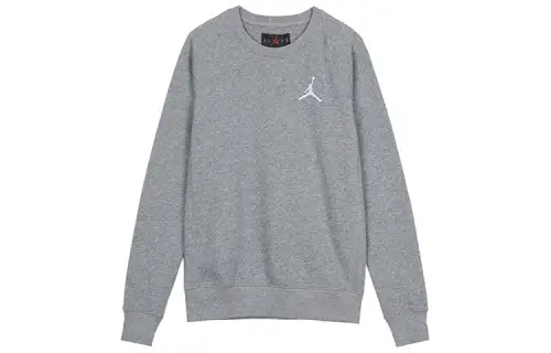 Jordan Fleece Lined Thermal Sports Crew Neck Pullover Sweatshirt Winter Men's Carbon Gray