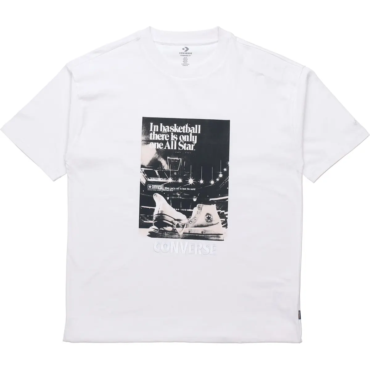 Converse T-Shirts Men's White Crew Neck Moderate Straight Fit
