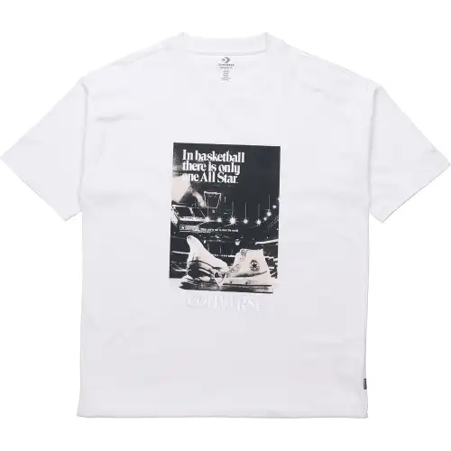 Converse T Shirts Men's White Crew Neck Moderate Straight Fit