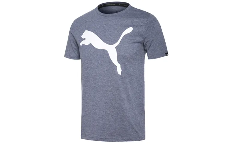 PUMA ESS BIG CAT HEATHER T-Shirts Men's Crew Neck Moderate Straight Fit