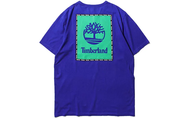 Timberland T Shirts Men's Blue Crew Neck Moderate Straight Fit