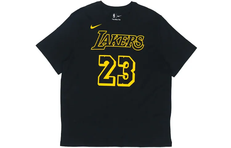 Nike T-Shirts Men's Black Crew Neck Moderate Straight Fit