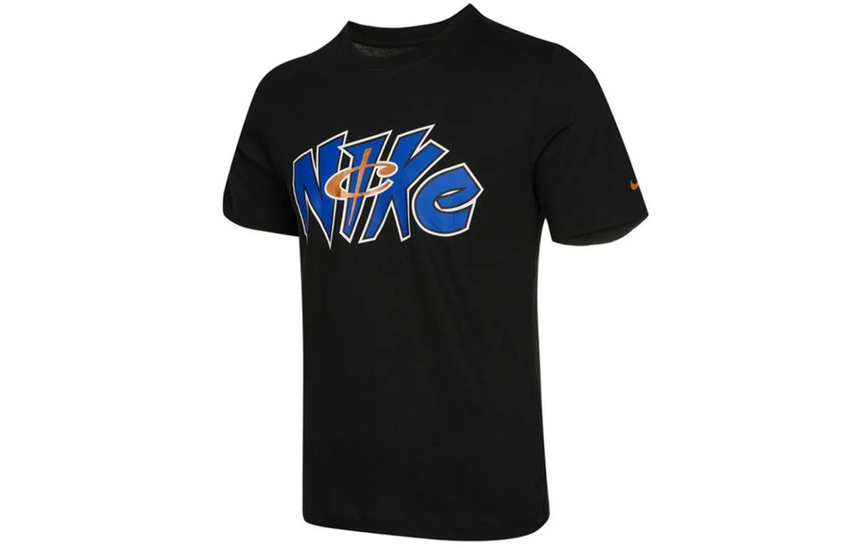 Nike T-Shirts Men's Black Crew Neck Moderate Straight Fit
