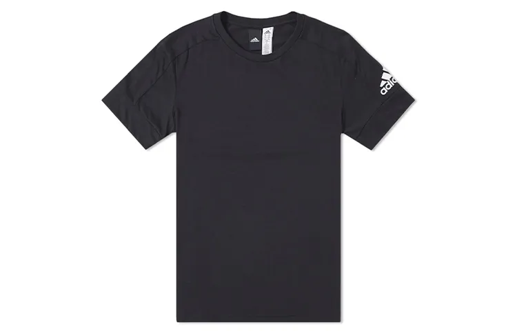 Adidas T-Shirts Men's Black Crew Neck Moderate Straight Fit