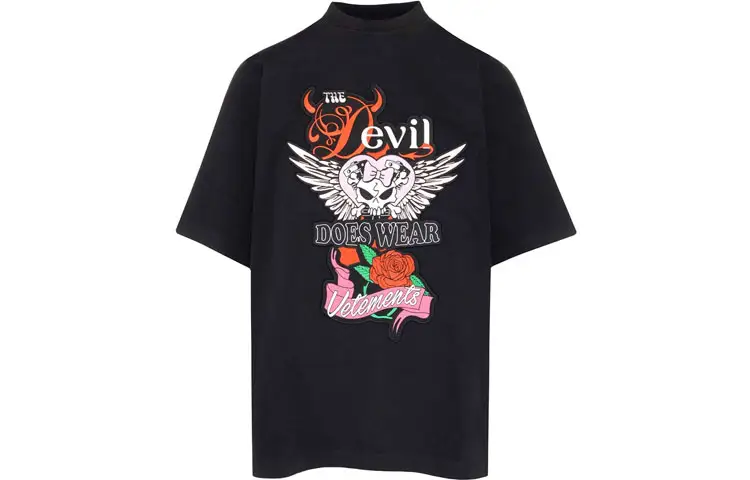 Vetements Devil Wears Vetements Patched T Shirt