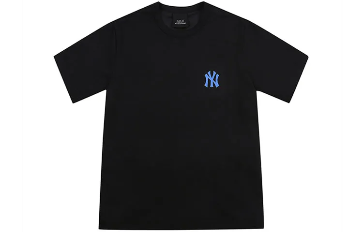 MLB Basic Logo T-Shirts Unisex Black Crew Neck Moderate Straight Fit