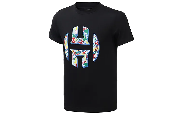 Adidas T-Shirts Men's Black Crew Neck Moderate Straight Fit