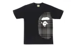Bape Logo Check Side Big Ape Head Tee